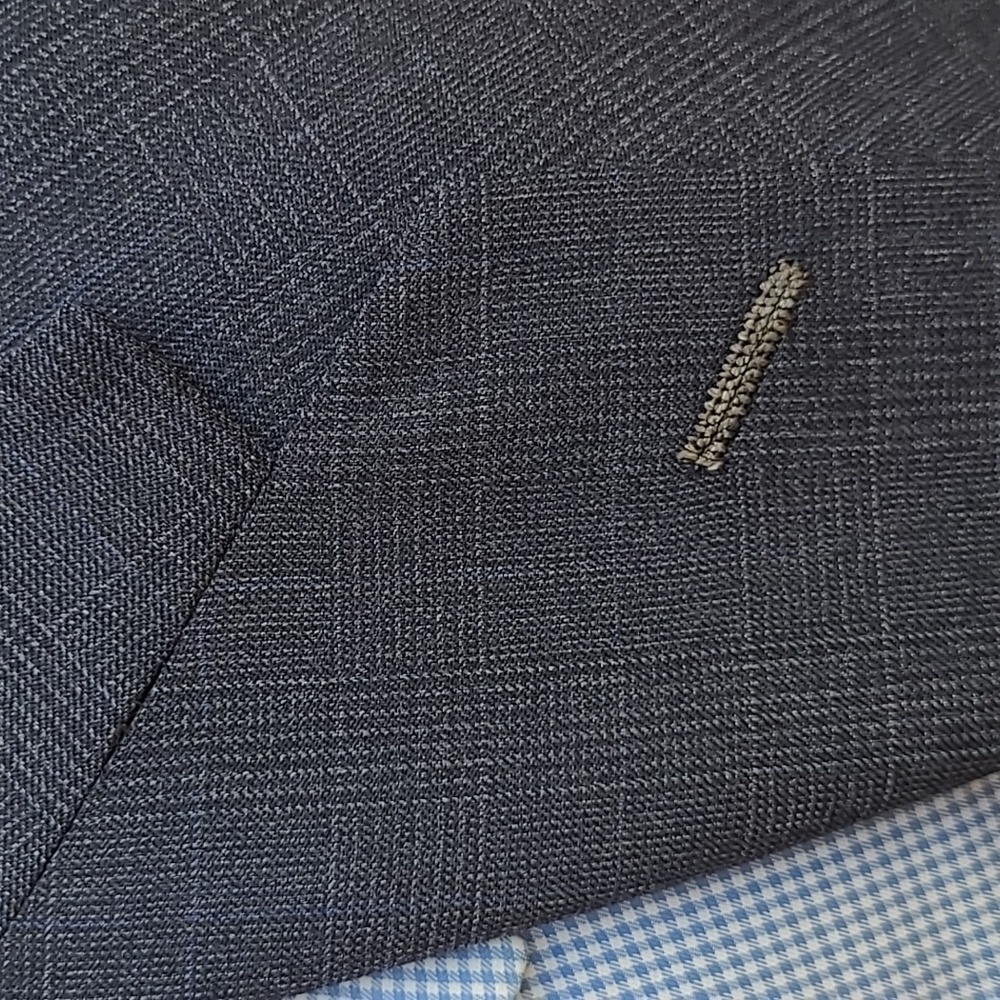 OXXFORD Onwentsia Grey‎ Blue Plaid Wool Sz 42 R L Mens Suit VTG - Picture 5 of 8